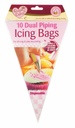10 Dual Disposable Piping Icing Bags