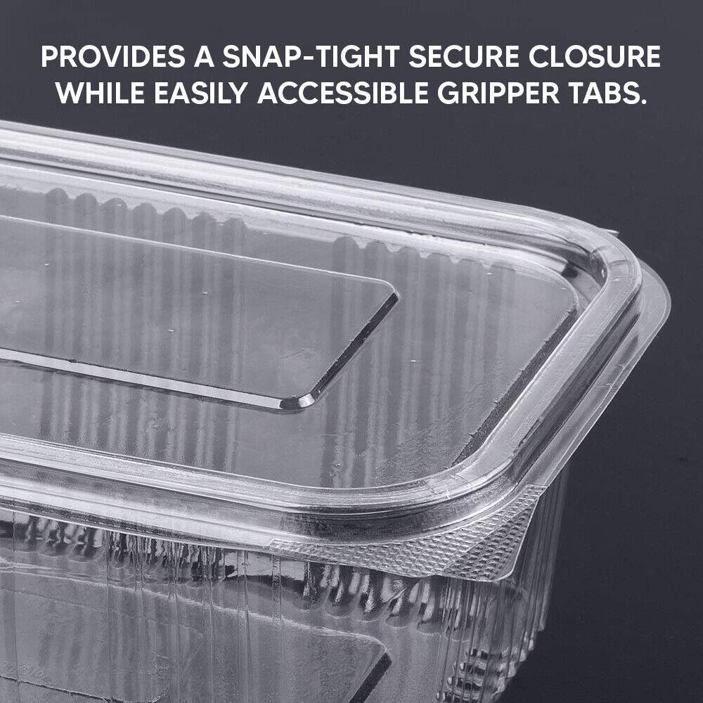 100 PC Hinged Lid Salad Containers 500cc