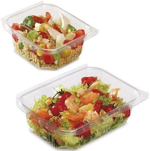 100 PC Hinged Lid Salad Containers 500cc