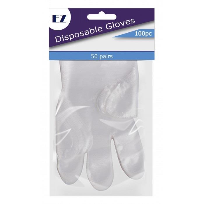 100pc (50pairs) disposable gloves Plastic Gloves.