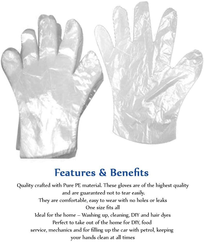 100pc (50pairs) disposable gloves Plastic Gloves.