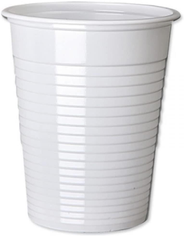 100pc White Plastic Cups - 7oz Disposable Cup 180Cc