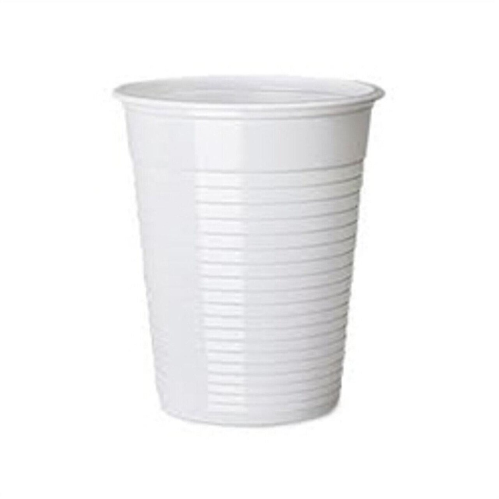 100pc White Plastic Cups - 7oz Disposable Cup 180Cc