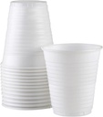 100pc White Plastic Cups - 7oz Disposable Cup 180Cc