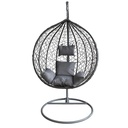 1 Seater Egg Chair Hammock - Grey with Grey Cushions