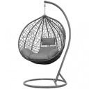1 Seater Egg Chair Hammock - Grey with Grey Cushions