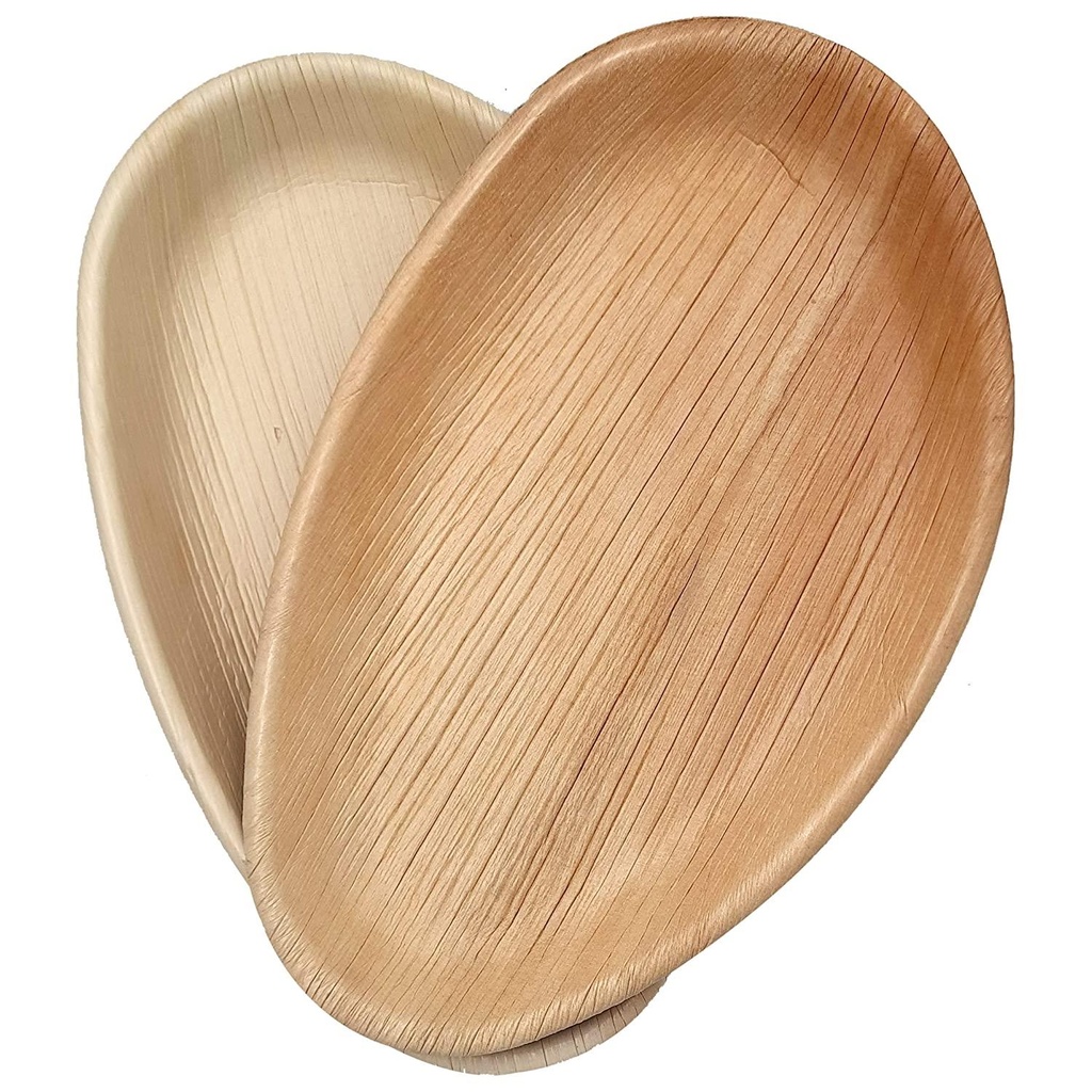 10'' Palm Leaf Plate Plates 10x6 Inch Oval - 10  pcs