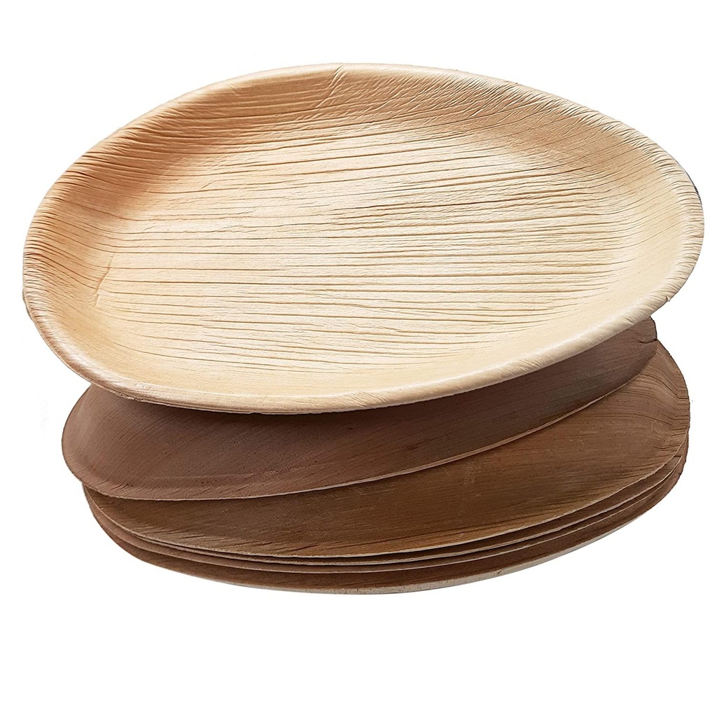 10'' Palm Leaf Plate Plates 10x6 Inch Oval - 10  pcs