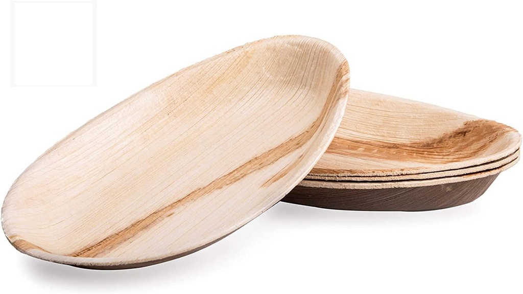 10'' Palm Leaf Plate Plates 10x6 Inch Oval - 10  pcs