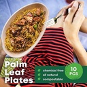 10'' Palm Leaf Plate Plates 10x6 Inch Oval - 10  pcs