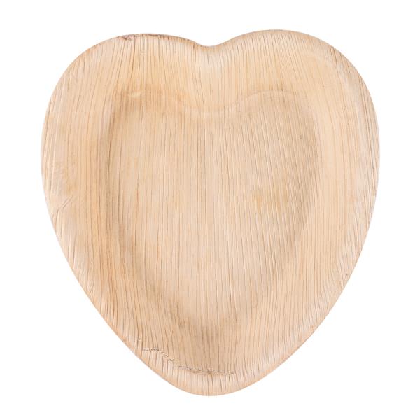 10 pcs    7'' Palm Leaf Plate heart shape - 10 pcs