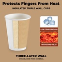 100 X 12oz Disposable Kraft Ripple Paper Cups Insulated Brown Paper Cups