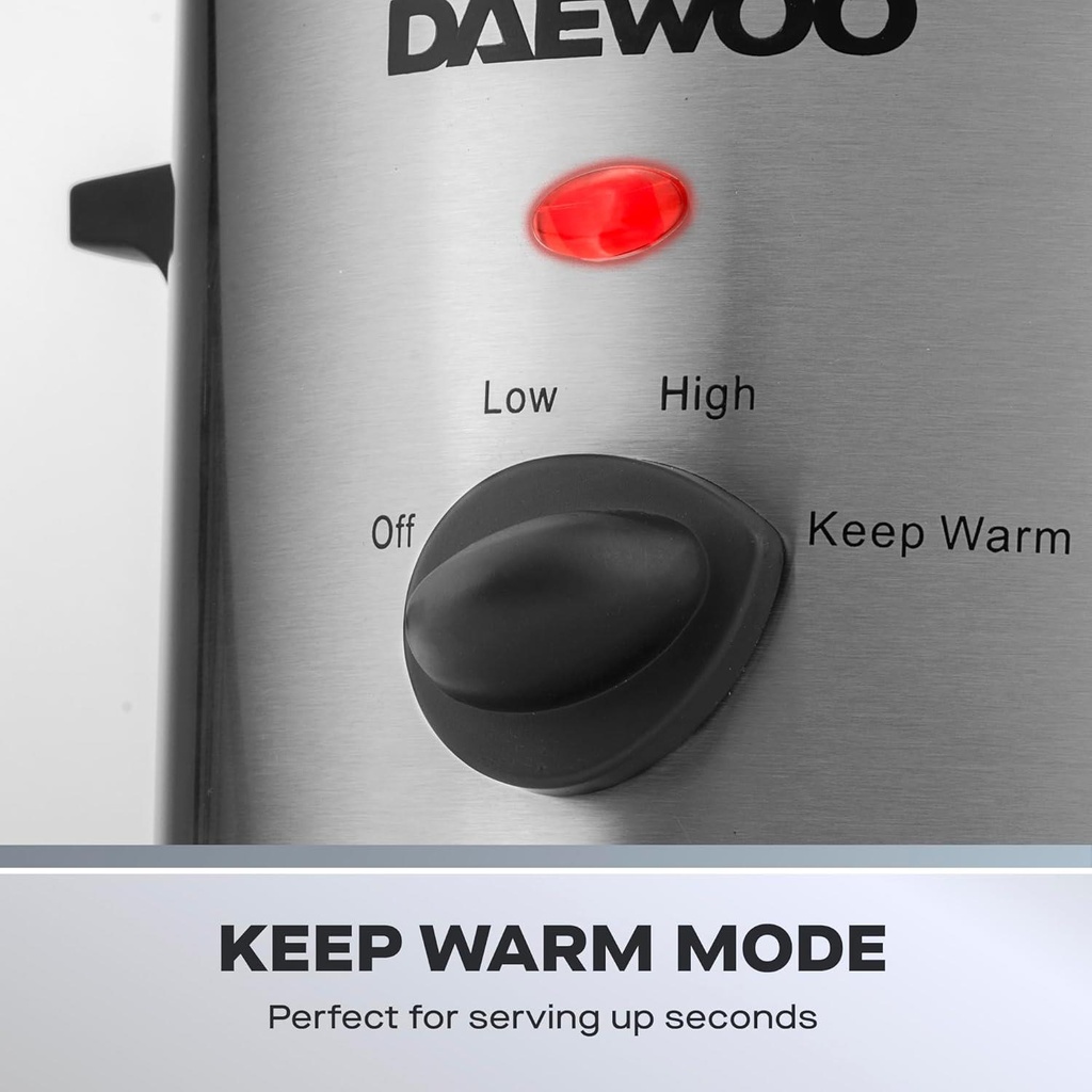 1.5L Slow Cooker Stainless Steel Small Slow Cooker Glass Lid 3 Heat Settings New