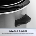 1.5L Slow Cooker Stainless Steel Small Slow Cooker Glass Lid 3 Heat Settings New