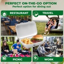 100 PACK  2 Compartment Bagasse Clamshell Takeaway Boxes