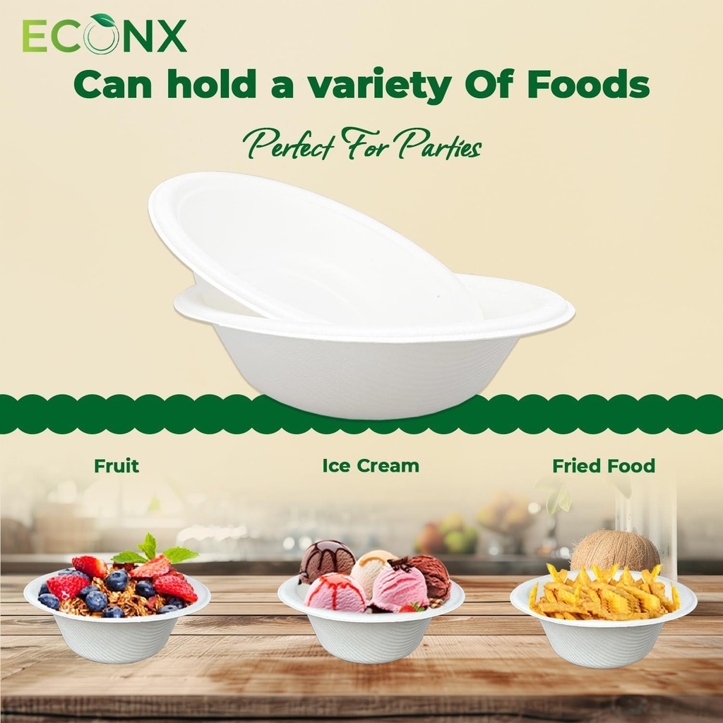 100 X 6oz 180ml Bowl   Bagasse