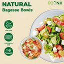 100 pcs Disposable Paper Bowls 24oz Eco-Friendly Sugarcane