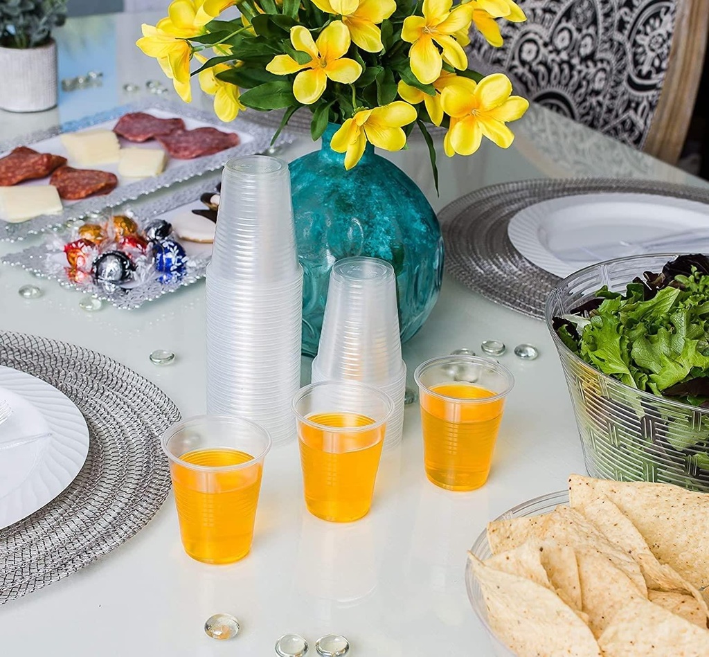 1000PK Plastic Disposable Drink Cups 100 x 7 Ounce/180 Millilitre Cups