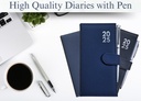 2025 Week To View Premium Padded Slim Pocket Diary Stud Close Diary With Pen