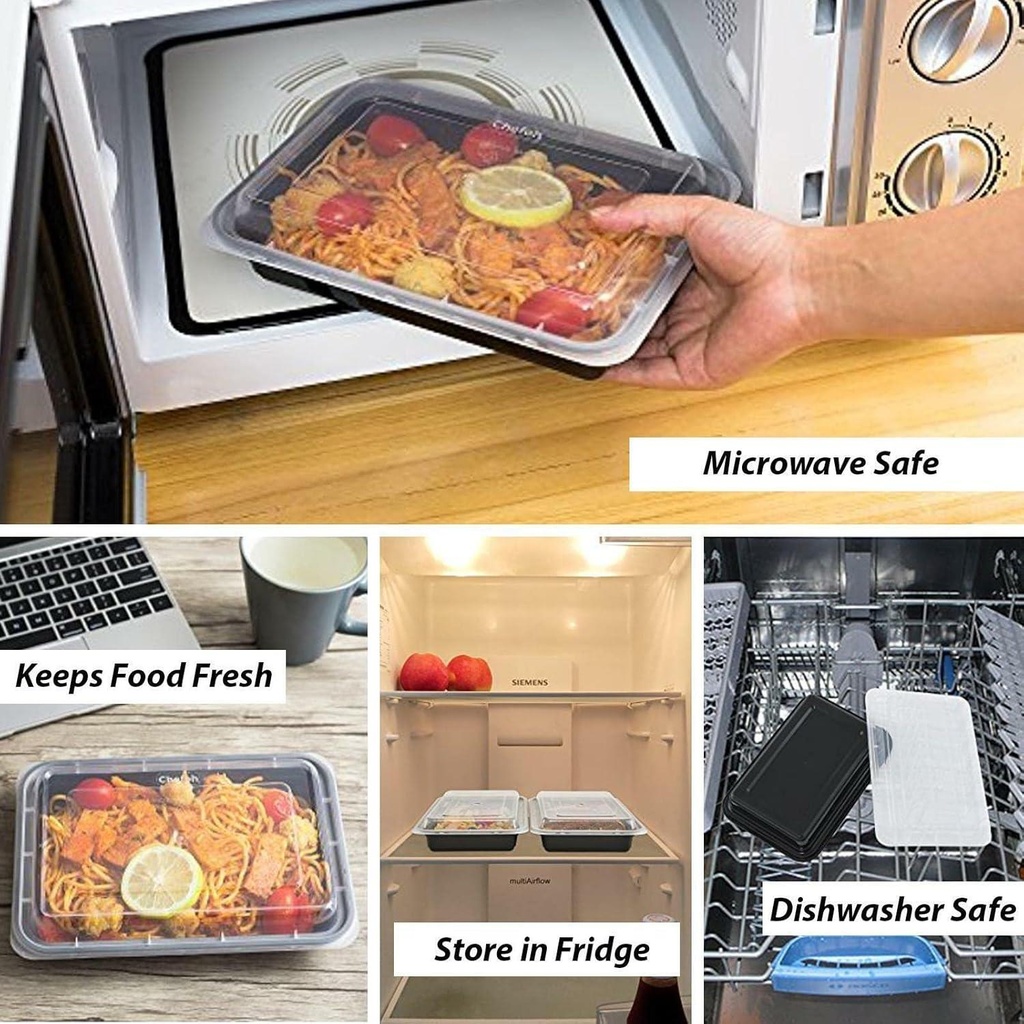 1 Compartment Meal Prep Containers 32oz Pack of 10