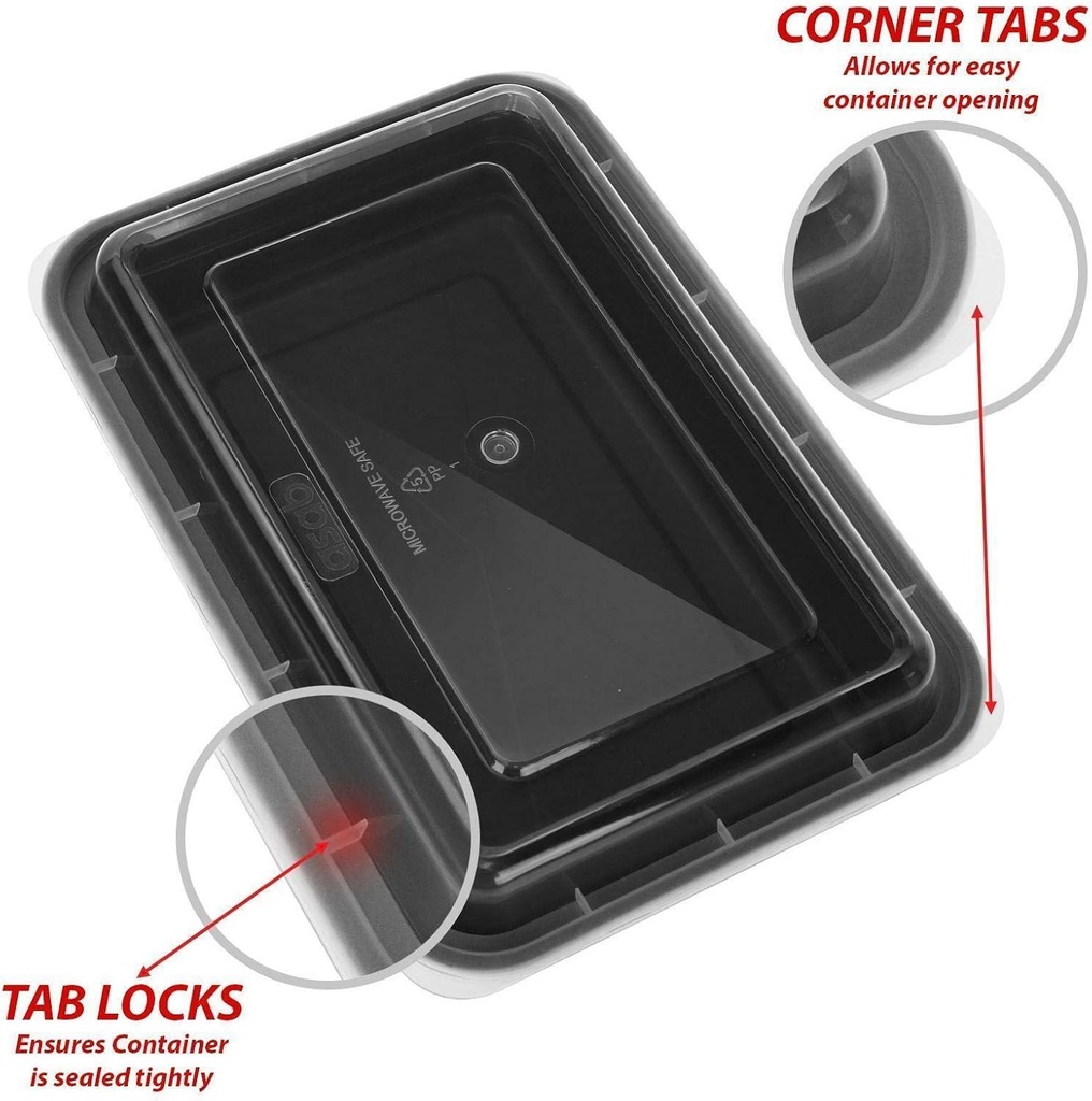 1 Compartment Meal Prep Containers 32oz Pack of 20