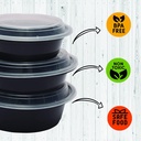 10 X Round Plastic Meal Prep Containers - Reusable BPA Free with Airtight Lids
