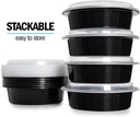10 X Round Plastic Meal Prep Containers - Reusable BPA Free with Airtight Lids