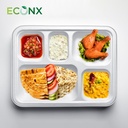 100 X BAGASSE 5 Compartment FOOD PLAT TRAY - 27 X 22CM