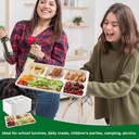 100 X BAGASSE 5 Compartment FOOD PLAT TRAY - 27 X 22CM