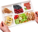 100 X BAGASSE 5 Compartment FOOD PLAT TRAY - 27 X 22CM
