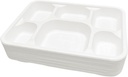 100 X Bagasse 6 Compartment Food Tray PLATE