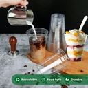 100 X Clear Smoothie Cup PET (342ml/12oz) With CLEAR DOME LID WITH HOLE-98mm