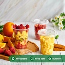 100 X Clear Smoothie Cup PET 342ml/12oz with Clear Flat Lid (98mm)