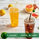 100 x 591ML/20oz with Clear Flat Lid for Smoothie Cup PET (98mm)