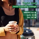 100 x 591ML/20oz with Clear Flat Lid for Smoothie Cup PET (98mm)