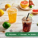 100 x 240ML/8Oz with Clear Flat Lid for Smoothie Cup PET (78mm)