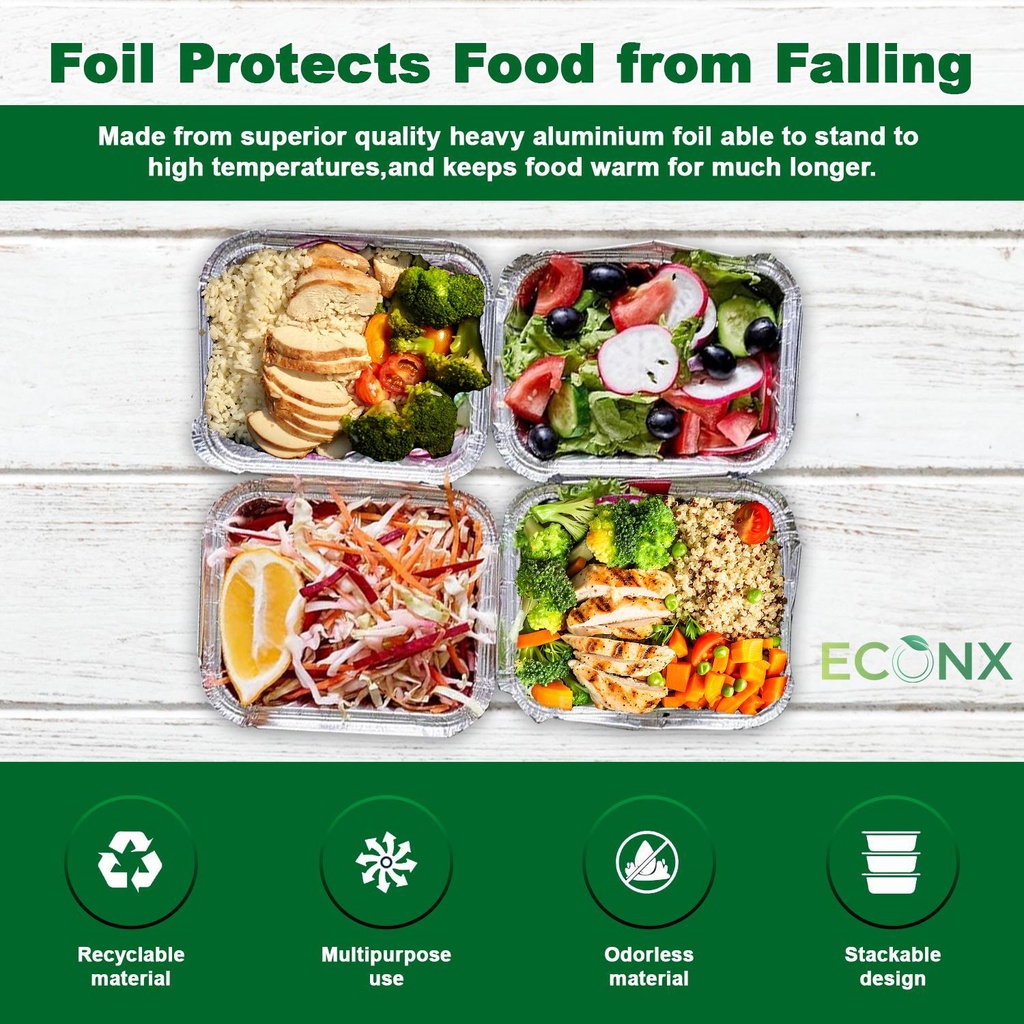 100 x HRD Foil Food Container No.2 470ml/16oz Pack of 100