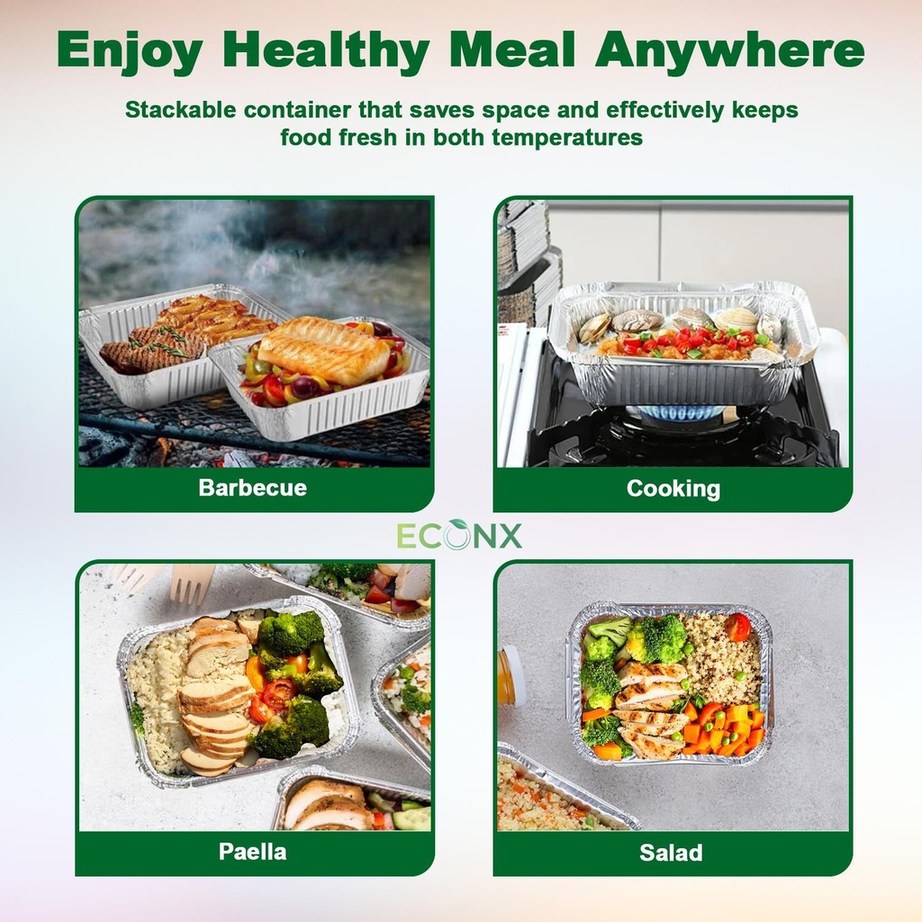 100 x HRD Foil Food Container No.2 470ml/16oz Pack of 100