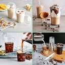 100 x HRD-CLEAR SMOOTHIE CUP-473ML/16Oz With CLEAR DOME LID WITH HOLE-98mm