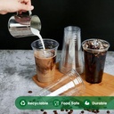 100 x HRD-CLEAR SMOOTHIE CUP-473ML/16Oz With CLEAR DOME LID WITH HOLE-98mm