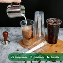 100 x HRD-CLEAR SMOOTHIE CUP-591ML/20oz With CLEAR DOME LID WITH HOLE-98mm