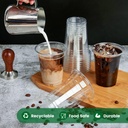 100 x HRD-CLESR SMOOTHIE CUP -240ml/8oz With CLEAR DOME LID WITH HOLE-78mm