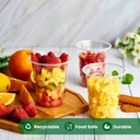 100 x HRD-CLESR SMOOTHIE CUP-295ml/10oz With CLEAR DOME LID WITH HOLE-78mm