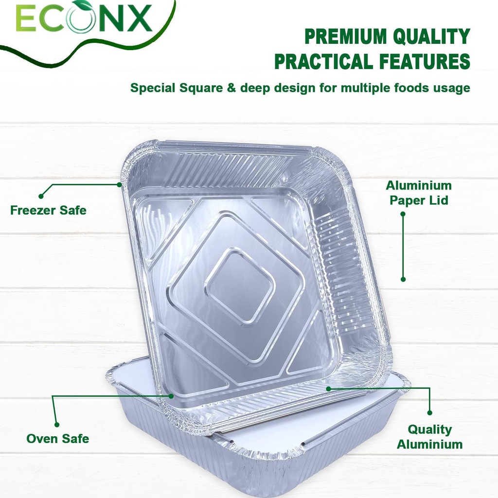 100 x HRD-Foil Food Container No.9-Deep-230*230*50mm Pack of 100