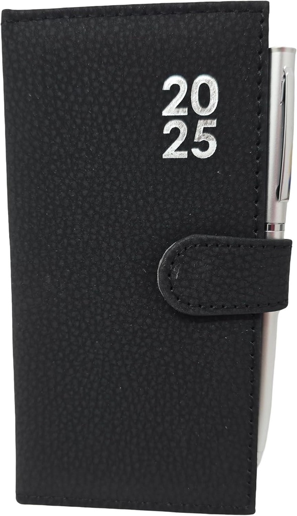 2025 Week To View Premium Padded Slim Pocket Diary Stud Close Diary With Pen