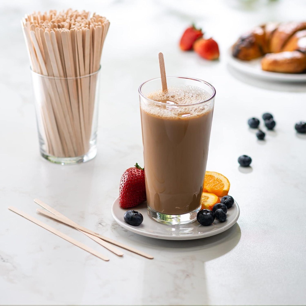1000 WODDEN COFFE STIRRERS 140x5mm (5.5'')