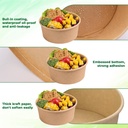 1000ML KRAFT SALAD BOWL WITH LID - 35 Oz 50pack
