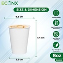 1000Pack 8oz Single wall cold hot drink cup white