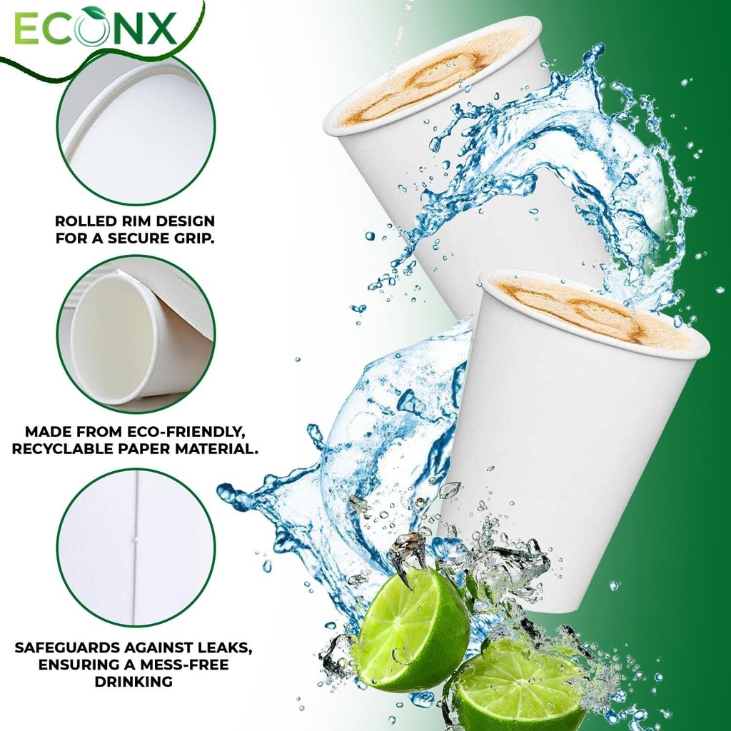 1000Pack 8oz Single wall cold hot drink cup white