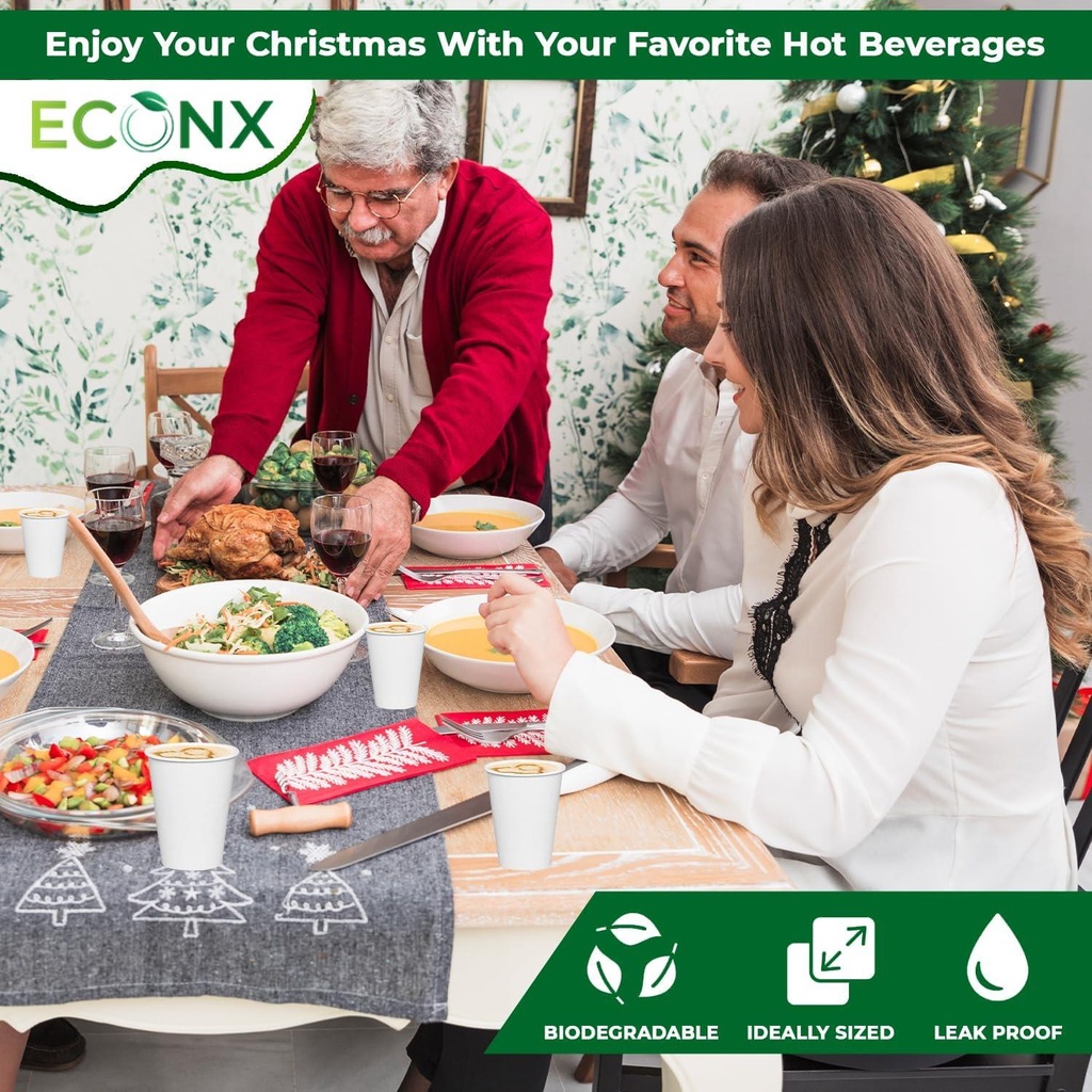 1000Pack 8oz Single wall cold hot drink cup white